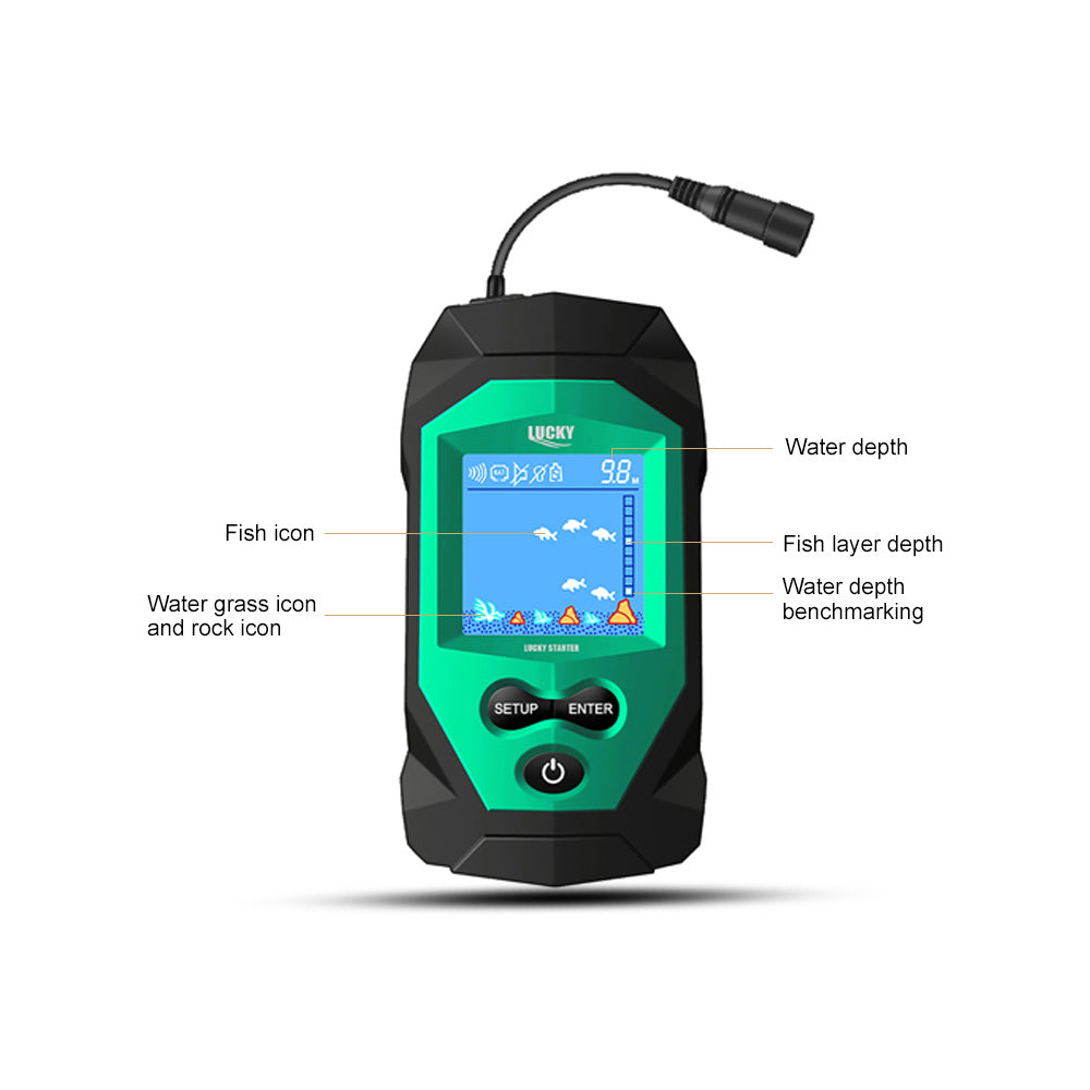 handheld fish finders LUCKY Wireless Boat Wired Transducer Fishing Finder Sensor Sonar Waterproof Portable Depth Finders for Ice Fishing Sea Fishing Kayak : Electronics follow TechTutorial video will guide you through the simple setup and usage process FishTrax 1C-b | Small Boat